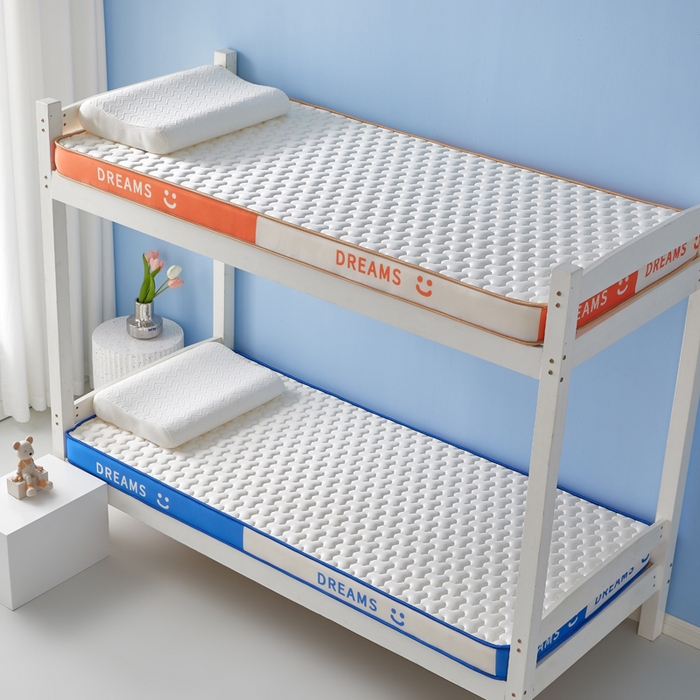 91家纺网 家纺一手货源 找家纺 （总）暖季家纺 2025新款双拼色牛奶丝针织棉立体海绵三菱格学生床垫