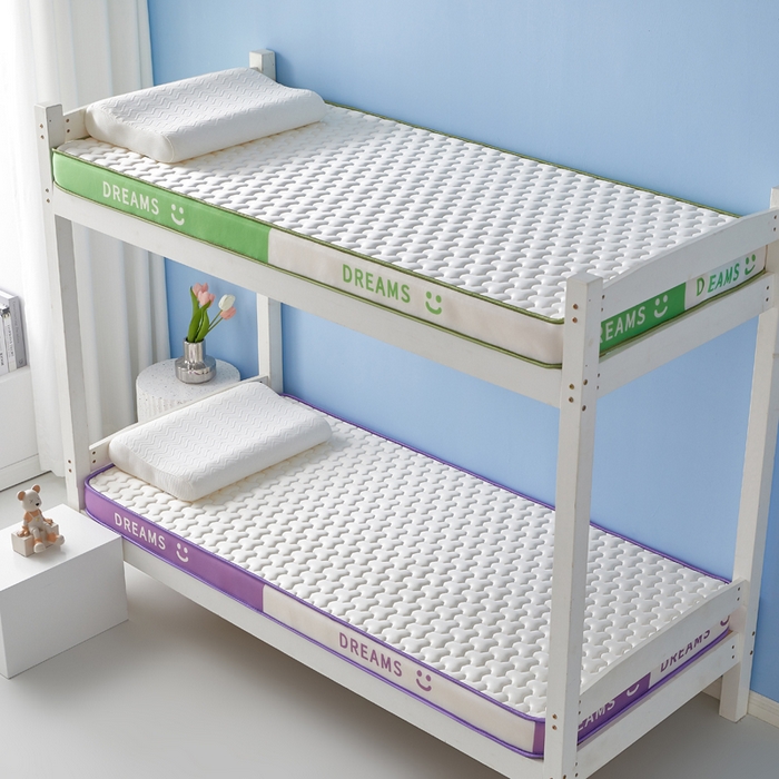 91家纺网 家纺一手货源 找家纺 （总）暖季家纺 2025新款双拼色牛奶丝针织棉立体海绵三菱格学生床垫