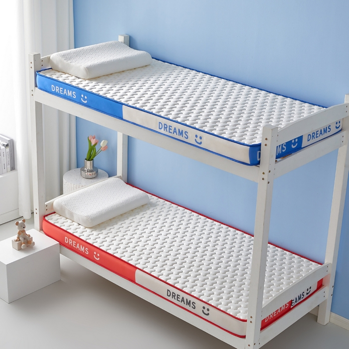 91家纺网 家纺一手货源 找家纺 （总）暖季家纺 2025新款双拼色牛奶丝针织棉立体海绵三菱格学生床垫