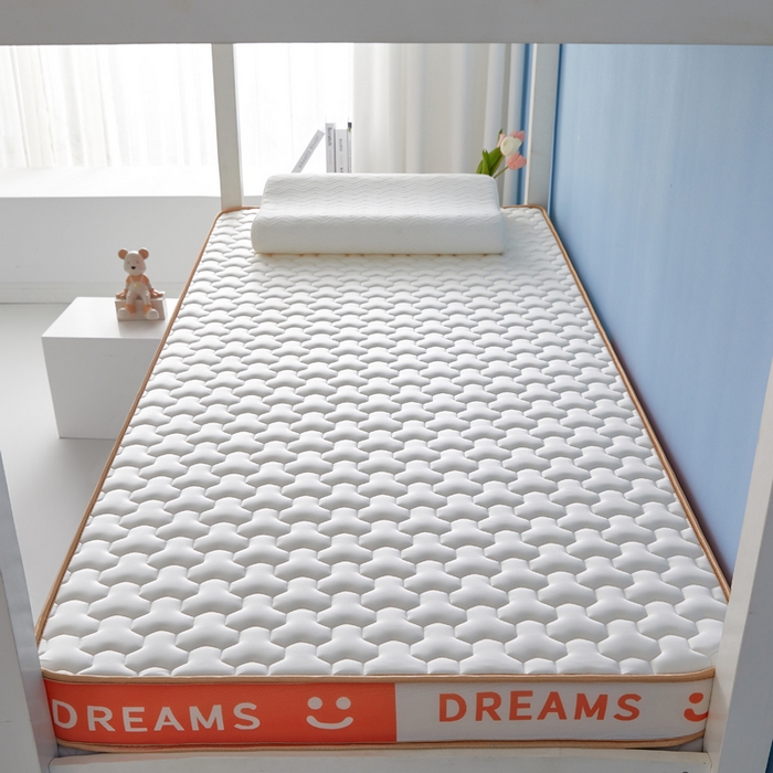 91家纺网 家纺一手货源 找家纺 （总）暖季家纺 2025新款双拼色牛奶丝针织棉立体海绵三菱格学生床垫