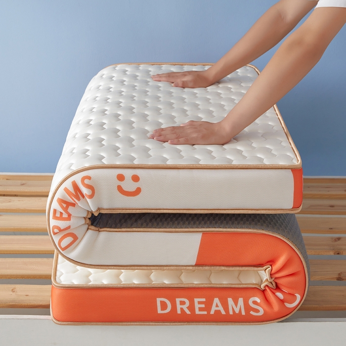 91家纺网 家纺一手货源 找家纺 暖季家纺  2025新款立体款棉花床垫 立体白-棉棉灰