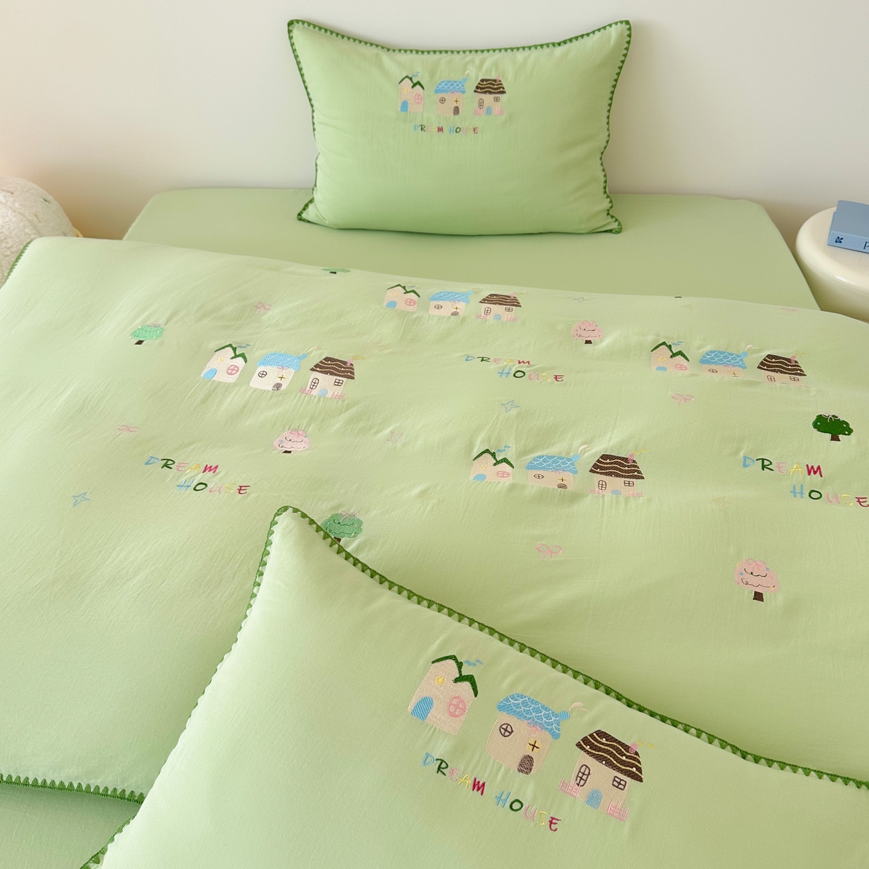 91家纺网 家纺一手货源 找家纺 （总）西西家居 2025新款A类面料超柔有氧双层纱全棉纯棉四件套