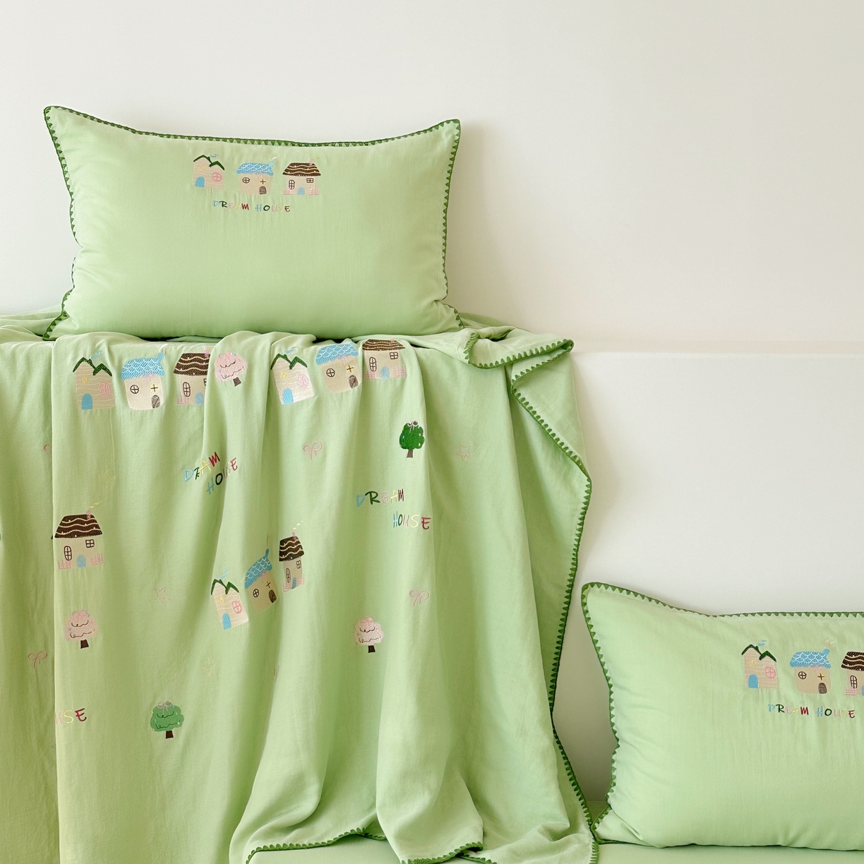 91家纺网 家纺一手货源 找家纺 （总）西西家居 2025新款A类面料超柔有氧双层纱全棉纯棉四件套