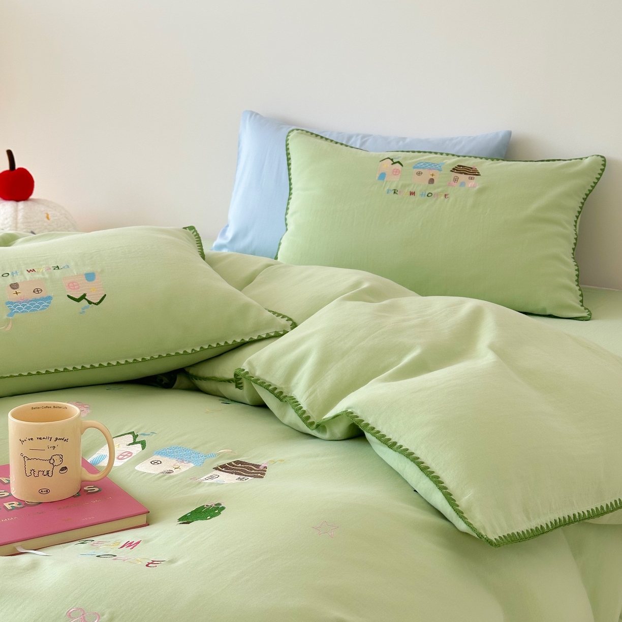 91家纺网 家纺一手货源 找家纺 （总）西西家居 2025新款A类面料超柔有氧双层纱全棉纯棉四件套