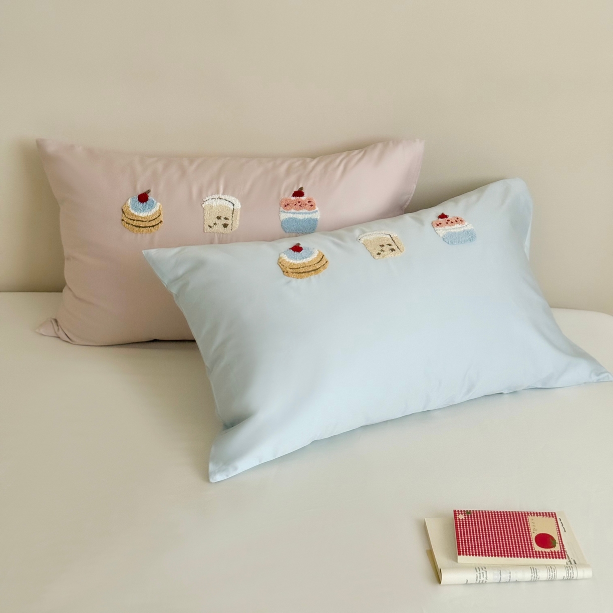 91家纺网 家纺一手货源 找家纺 （总）鹿班家居 2025新款100S长绒棉纯棉毛巾绣单品枕套 枕套单件-彩虹蛋糕&幸运树（标准会员-2元）