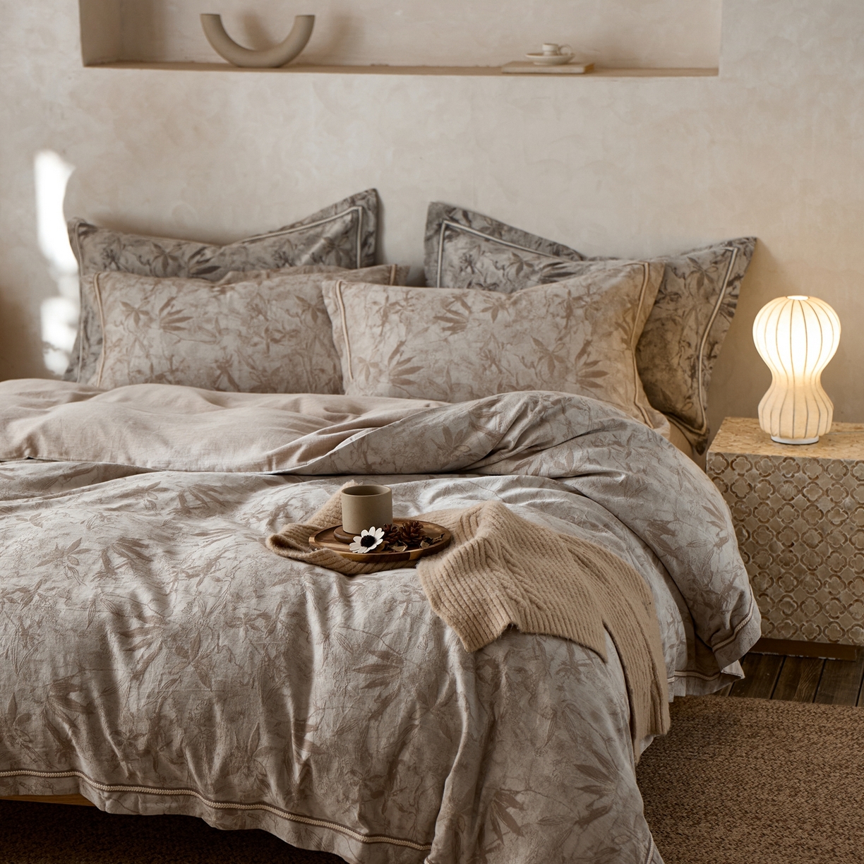 91家纺网 家纺一手货源 找家纺 安莱生活2025新款棉麻高端系列四件套 俏江南-麻本