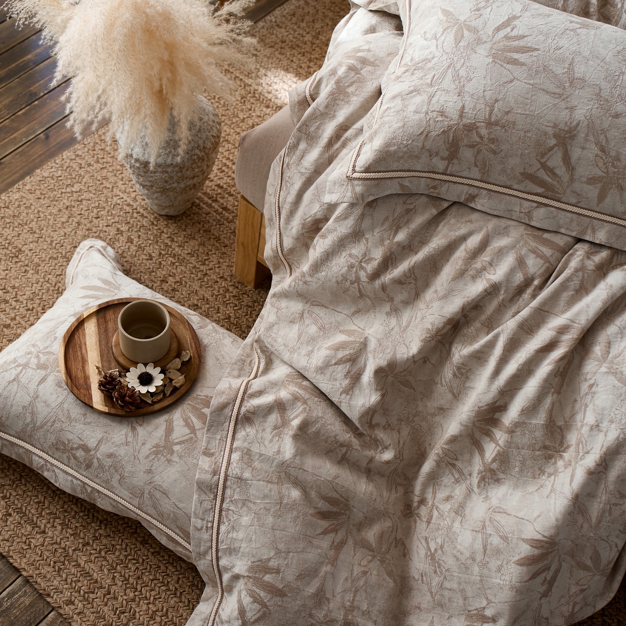 91家纺网 家纺一手货源 找家纺 安莱生活2025新款棉麻高端系列四件套 俏江南-麻本