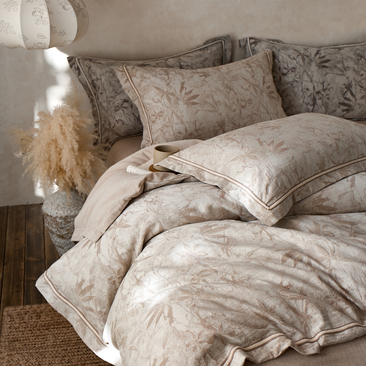 91家纺网 家纺一手货源 找家纺 安莱生活2025新款棉麻高端系列四件套 俏江南-麻本