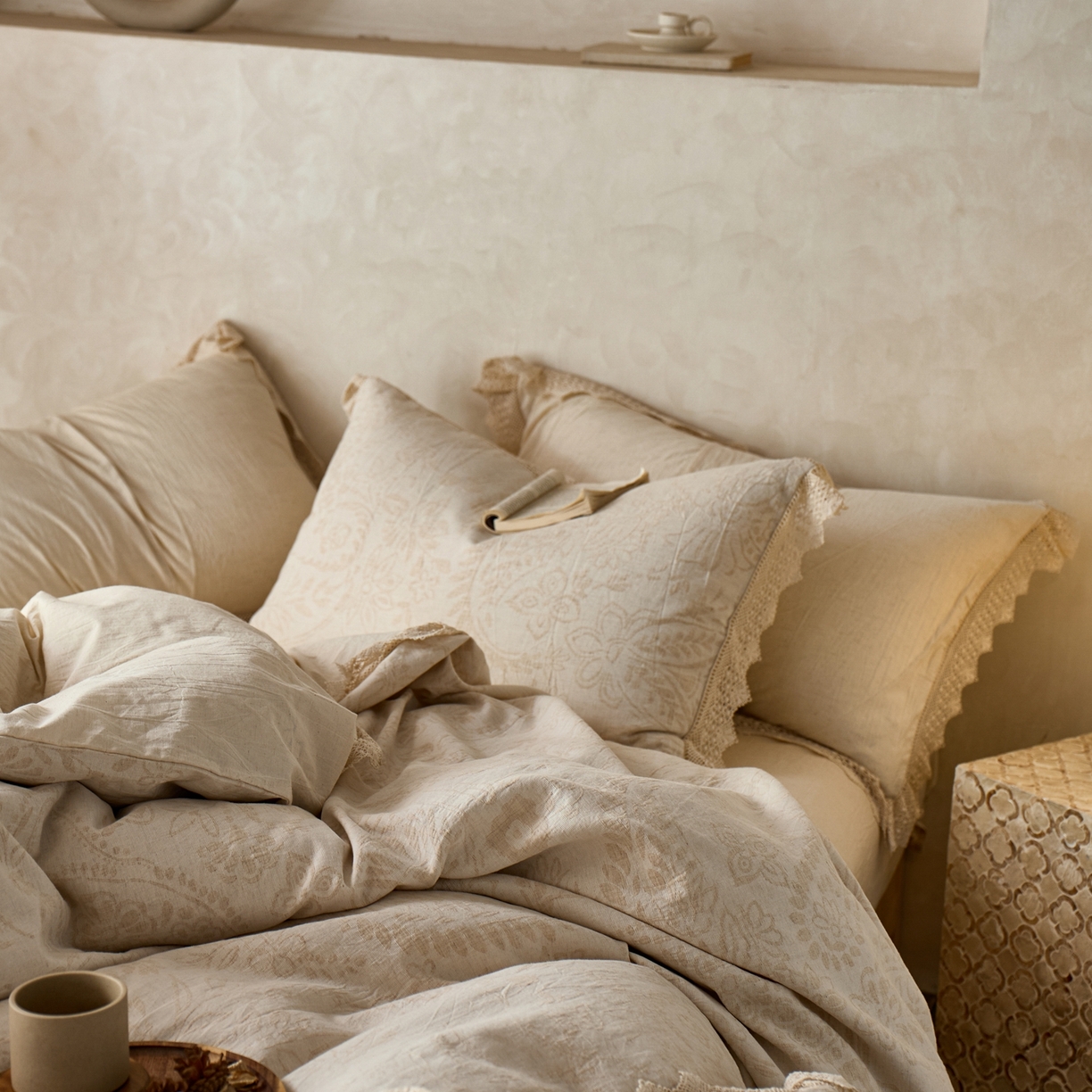 91家纺网 家纺一手货源 找家纺 安莱生活2025新款棉麻高端系列四件套 自然元素