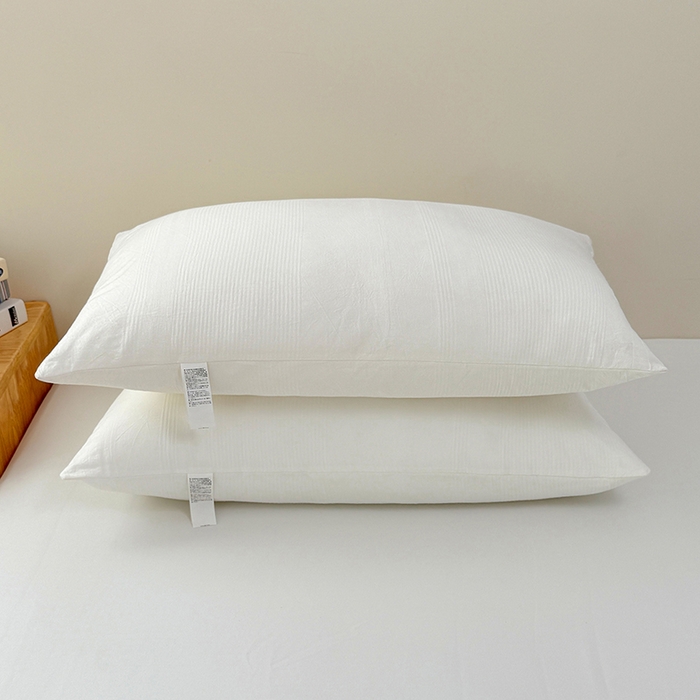 91家纺网 家纺一手货源 找家纺 （总）优承佳生活馆（床垫） 2025新款全棉色织水洗棉羽丝棉枕 枕头枕芯,全棉色织水洗棉羽丝棉枕