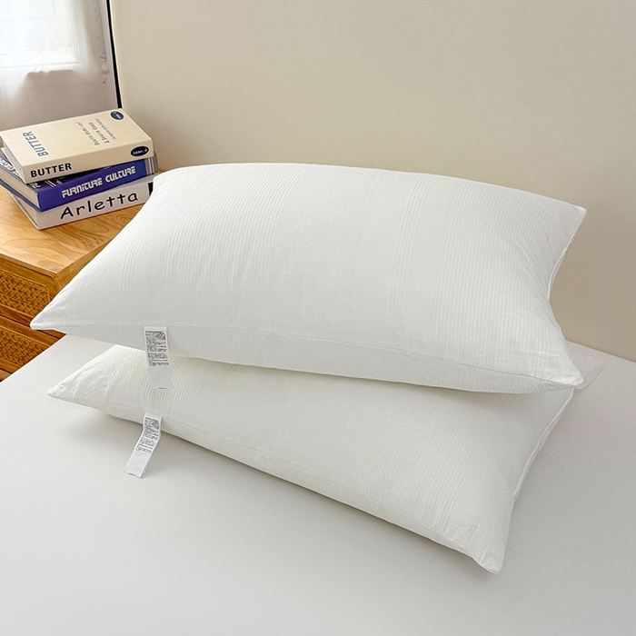 91家纺网 家纺一手货源 找家纺 （总）优承佳生活馆（床垫） 2025新款全棉色织水洗棉羽丝棉枕 枕头枕芯