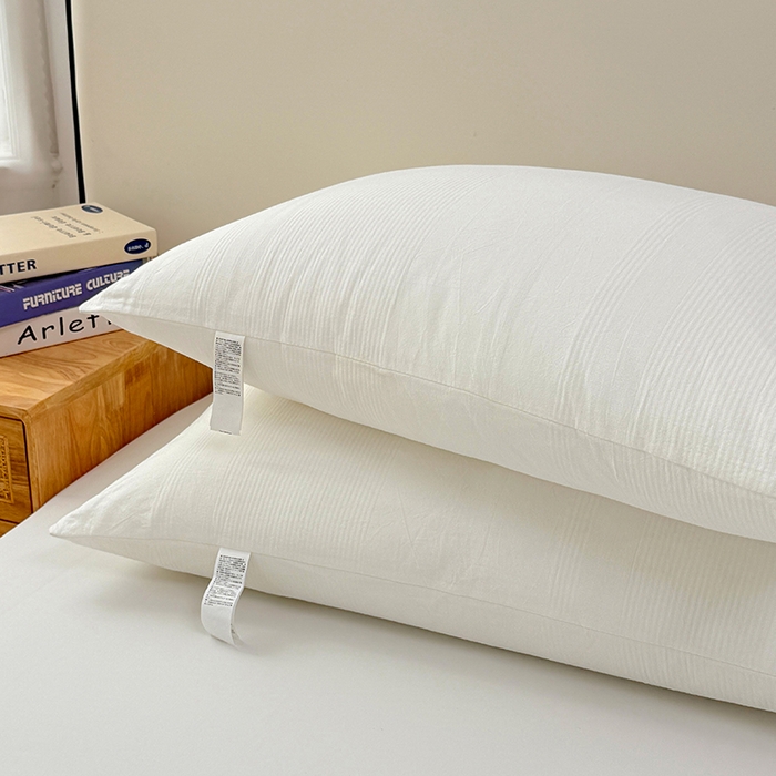 91家纺网 家纺一手货源 找家纺 （总）优承佳生活馆（床垫） 2025新款全棉色织水洗棉羽丝棉枕 枕头枕芯