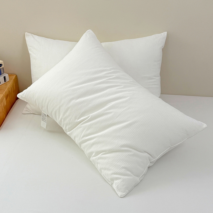 91家纺网 家纺一手货源 找家纺 （总）优承佳生活馆（床垫） 2025新款全棉色织水洗棉羽丝棉枕 枕头枕芯