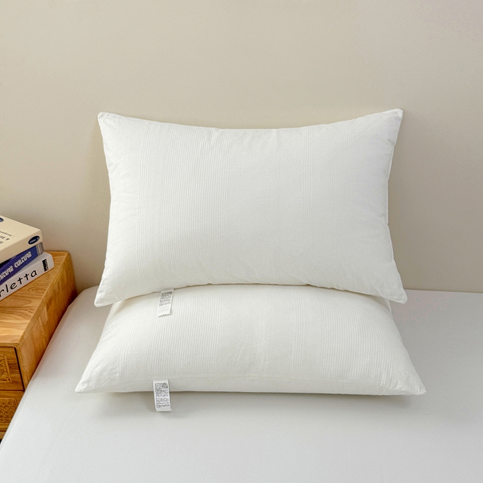 91家纺网 家纺一手货源 找家纺 （总）优承佳生活馆（床垫） 2025新款全棉色织水洗棉羽丝棉枕 枕头枕芯