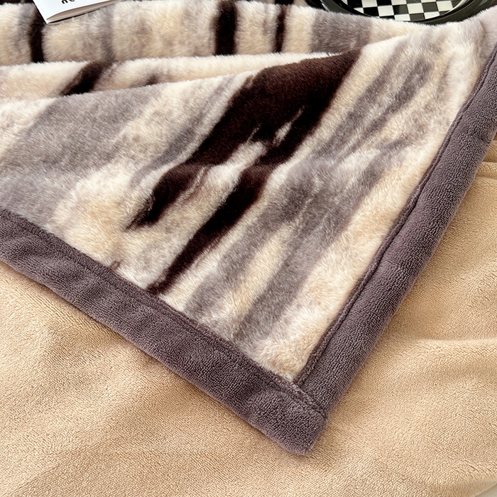 91家纺网 家纺一手货源 找家纺 锦润家纺 2025新款高克重多功能兔毛绒包边毛毯毯子 布莱克