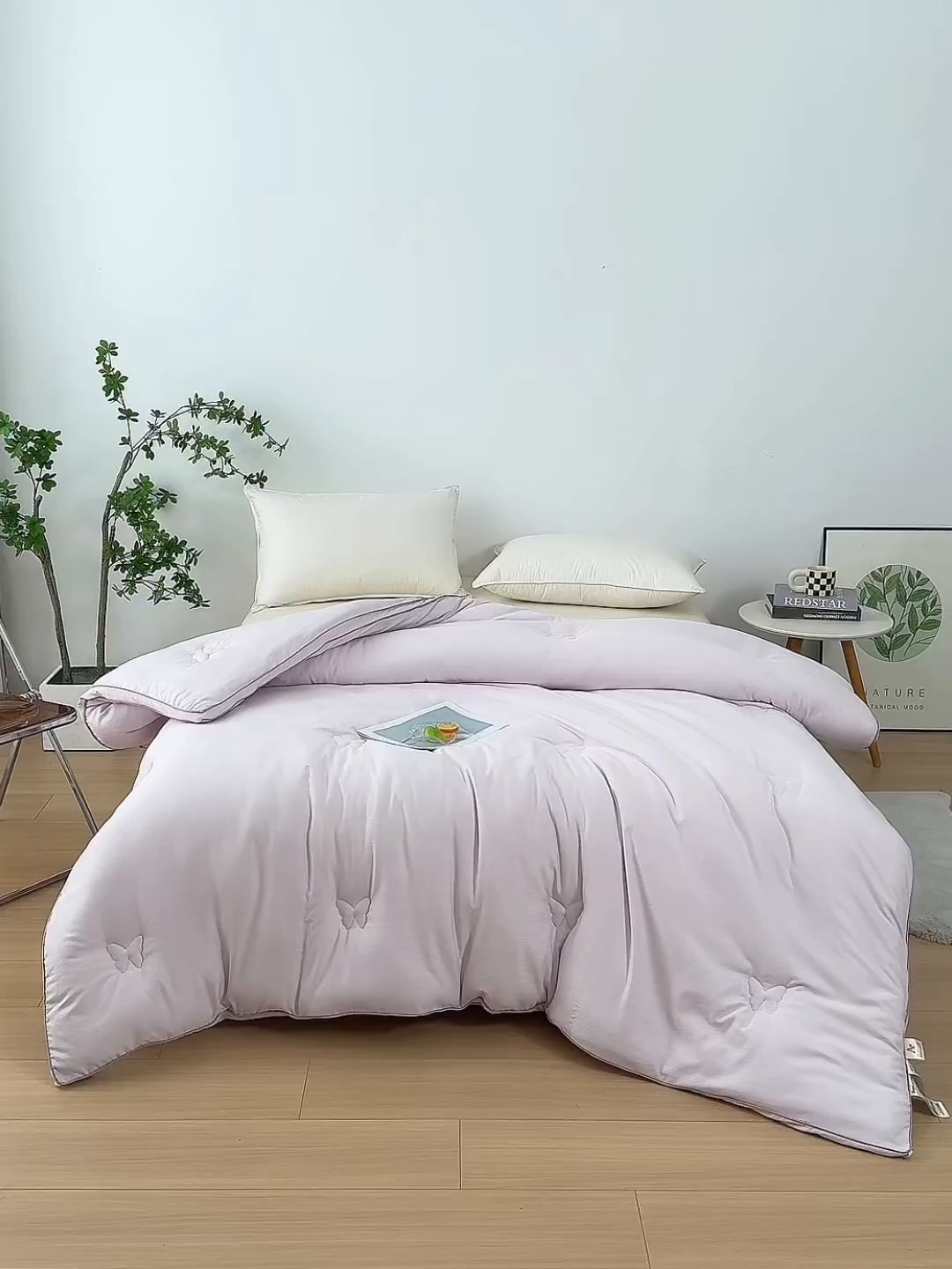 91家纺网 家纺一手货源 找家纺 晚悠家纺 2025新款A类提花云感睡眠立体大豆被子被芯 香芋紫