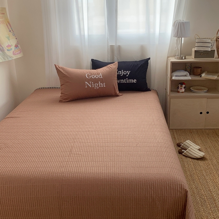 91家纺网 家纺一手货源 找家纺 （总）秘密基地 2025新款韩系ins风混搭全棉纯棉水洗棉床盖四件套