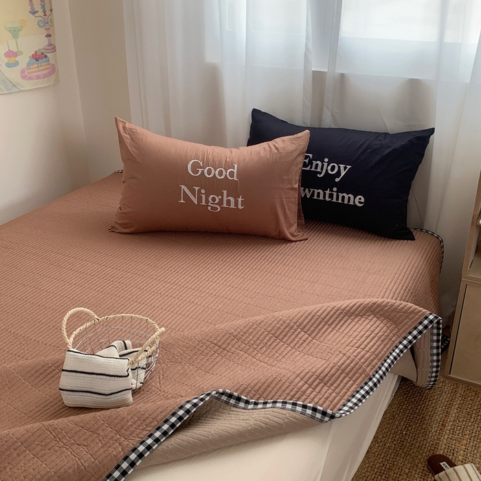 91家纺网 家纺一手货源 找家纺 （总）秘密基地 2025新款韩系ins风混搭全棉纯棉水洗棉床盖四件套