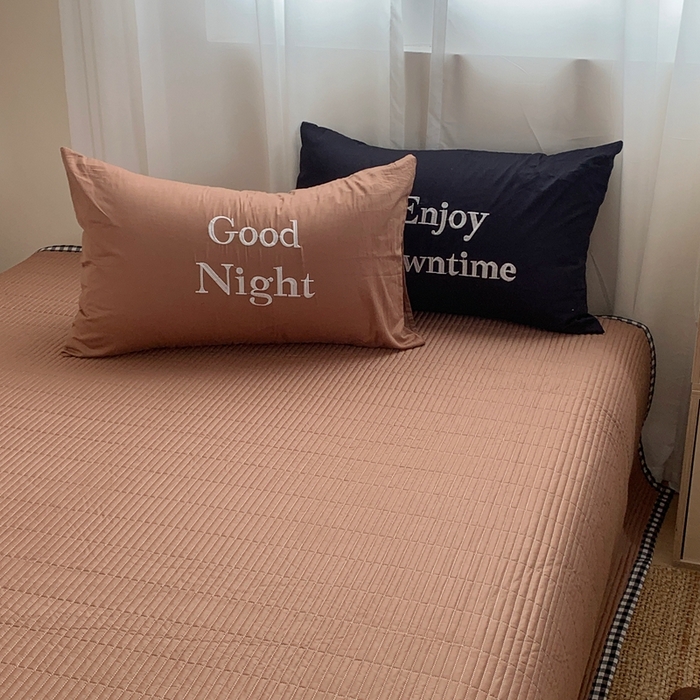 91家纺网 家纺一手货源 找家纺 秘密基地 2025新款韩系ins风混搭全棉纯棉水洗棉床盖四件套 慵懒黑格