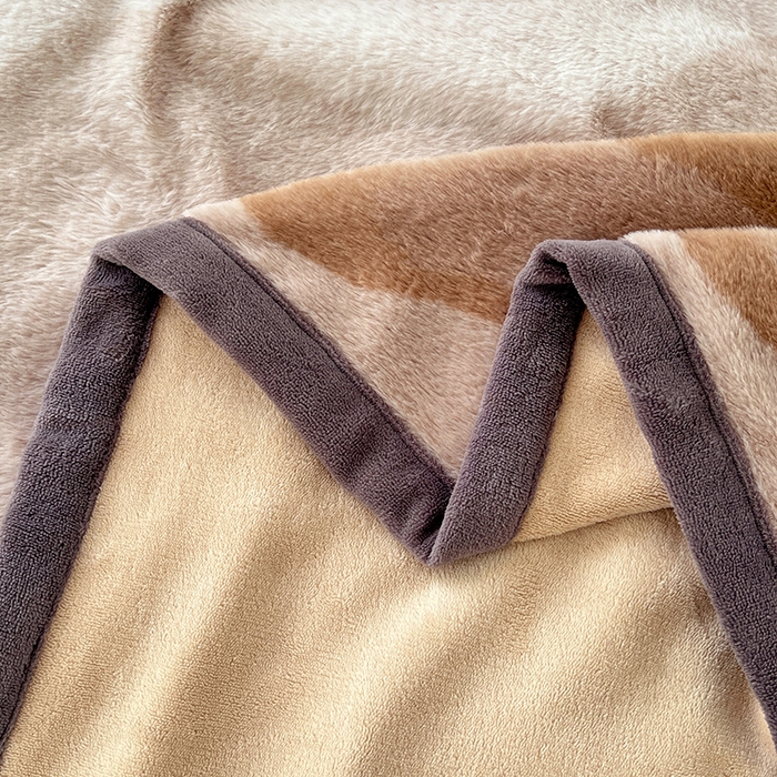 91家纺网 家纺一手货源 找家纺 锦润家纺 2025新款高克重多功能兔毛绒包边毛毯毯子 瑞格利亚-咖