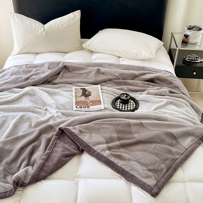 91家纺网 家纺一手货源 找家纺 锦润家纺 2025新款高克重多功能兔毛绒包边毛毯毯子 瑞格利亚-紫