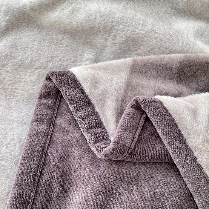 91家纺网 家纺一手货源 找家纺 锦润家纺 2025新款高克重多功能兔毛绒包边毛毯毯子 瑞格利亚-紫