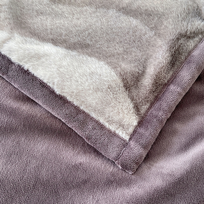 91家纺网 家纺一手货源 找家纺 锦润家纺 2025新款高克重多功能兔毛绒包边毛毯毯子 瑞格利亚-紫