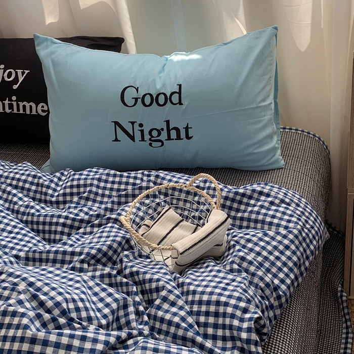 91家纺网 家纺一手货源 找家纺 秘密基地 2025新款韩系ins风混搭全棉纯棉水洗棉床盖四件套 莱茵蓝格