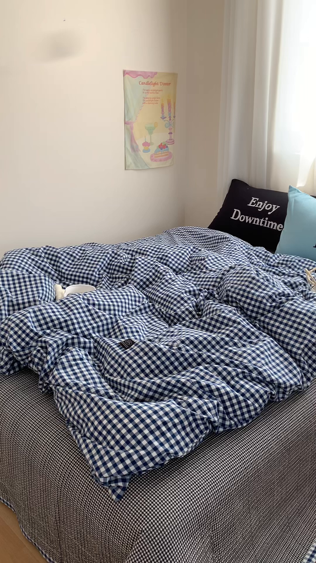 91家纺网 家纺一手货源 找家纺 秘密基地 2025新款韩系ins风混搭全棉纯棉水洗棉床盖四件套 莱茵蓝格