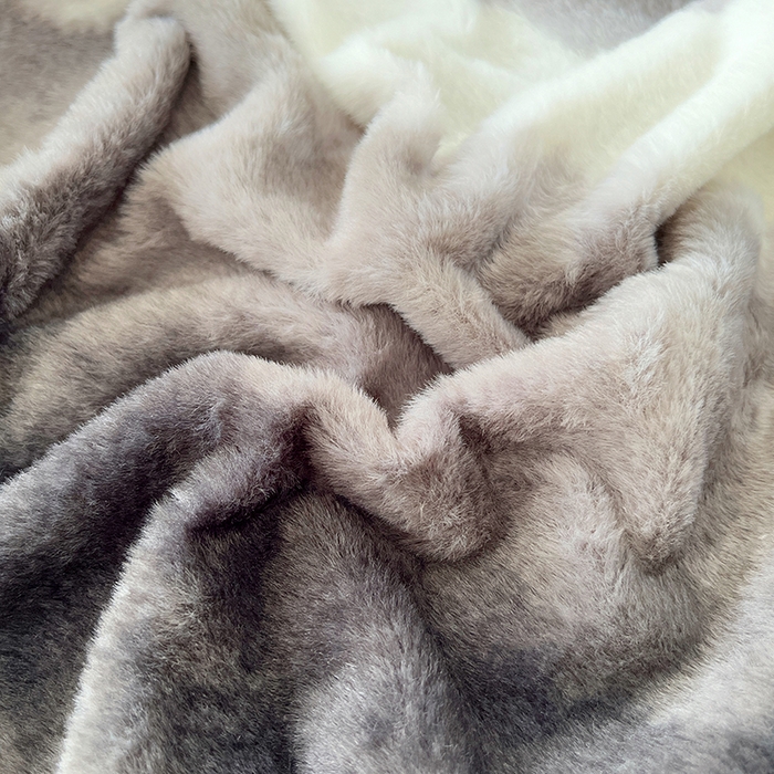 91家纺网 家纺一手货源 找家纺 锦润家纺 2025新款高克重多功能兔毛绒包边毛毯毯子 幽梦黑白