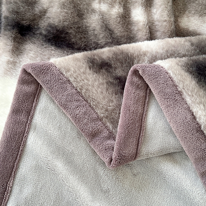 91家纺网 家纺一手货源 找家纺 锦润家纺 2025新款高克重多功能兔毛绒包边毛毯毯子 幽梦黑白