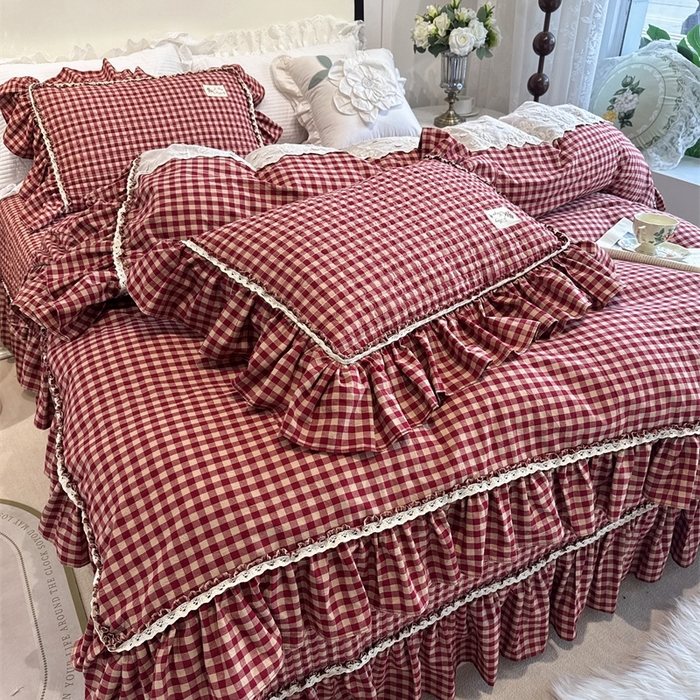 91家纺网 家纺一手货源 找家纺 （总）菊上家纺 2025新款全棉纯棉色织水洗床盖四件套