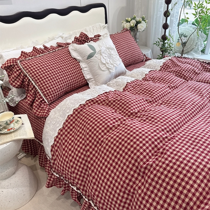 91家纺网 家纺一手货源 找家纺 （总）菊上家纺 2025新款全棉纯棉色织水洗床盖四件套