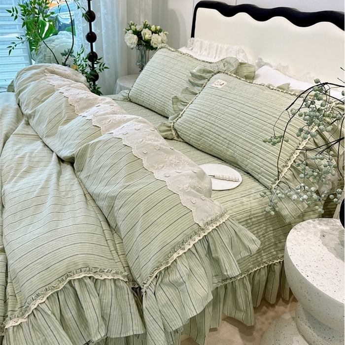 91家纺网 家纺一手货源 找家纺 （总）菊上家纺 2025新款全棉纯棉色织水洗床盖四件套