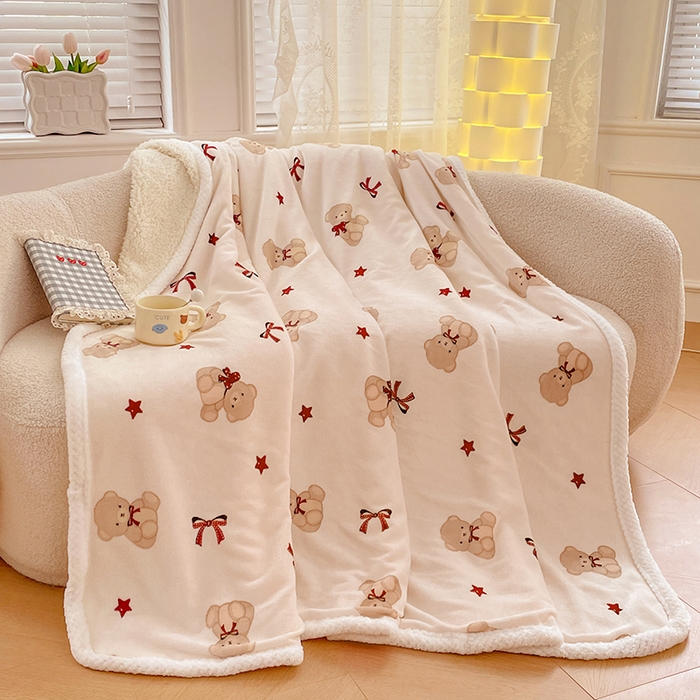 91家纺网 家纺一手货源 找家纺 （总）锦润家纺 2025年新款牛奶绒羊羔绒AB版包边毛毯