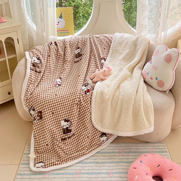 91家纺网 家纺一手货源 找家纺 （总）锦润家纺 2025年新款牛奶绒羊羔绒AB版包边毛毯