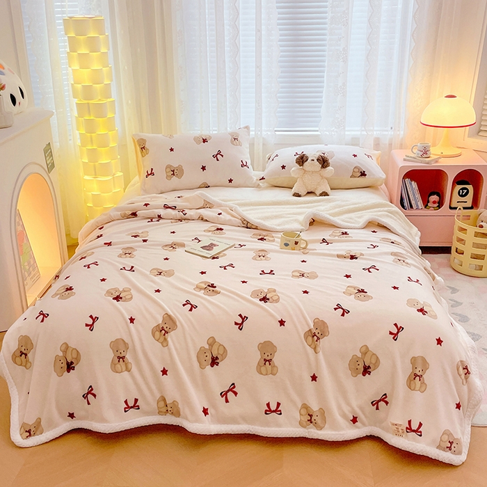 91家纺网 家纺一手货源 找家纺 （总）锦润家纺 2025年新款牛奶绒羊羔绒AB版包边毛毯