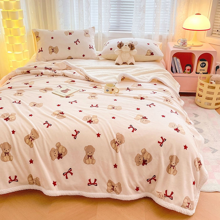 91家纺网 家纺一手货源 找家纺 （总）锦润家纺 2025年新款牛奶绒羊羔绒AB版包边毛毯