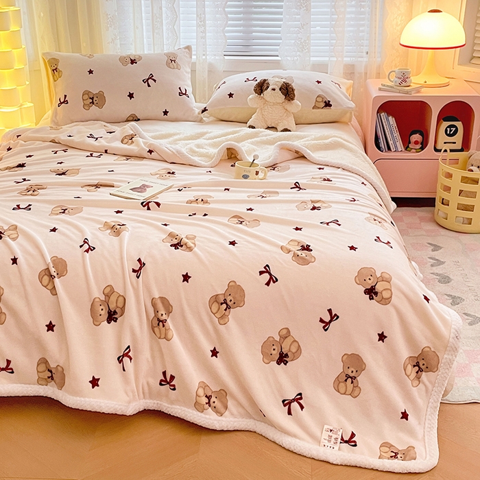 91家纺网 家纺一手货源 找家纺 （总）锦润家纺 2025年新款牛奶绒羊羔绒AB版包边毛毯