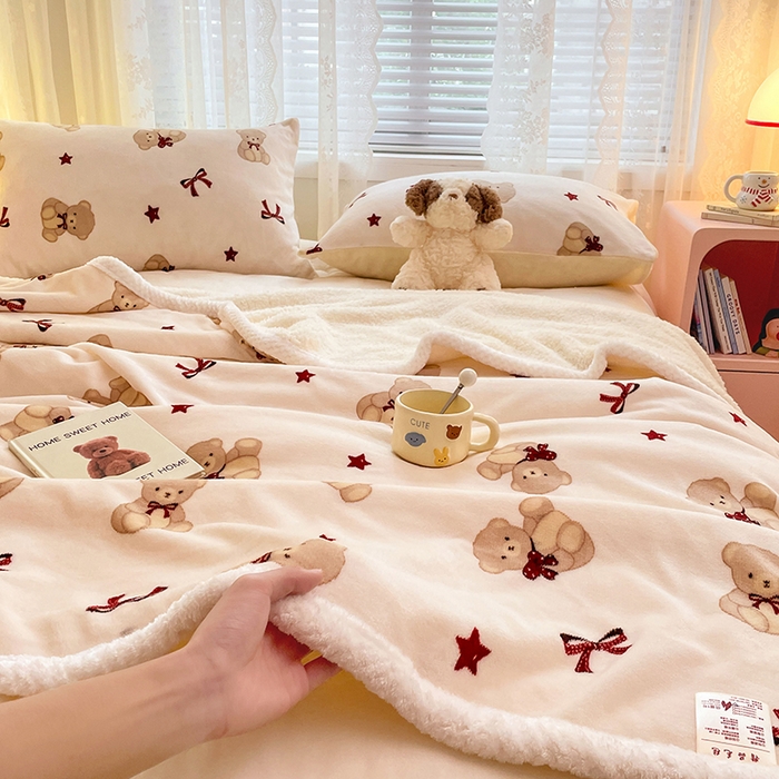 91家纺网 家纺一手货源 找家纺 （总）锦润家纺 2025年新款牛奶绒羊羔绒AB版包边毛毯