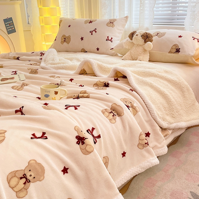 91家纺网 家纺一手货源 找家纺 （总）锦润家纺 2025年新款牛奶绒羊羔绒AB版包边毛毯