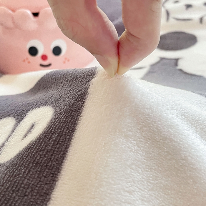 91家纺网 家纺一手货源 找家纺 锦润家纺 2025年新款牛奶绒羊羔绒AB版包边毛毯好运小狗