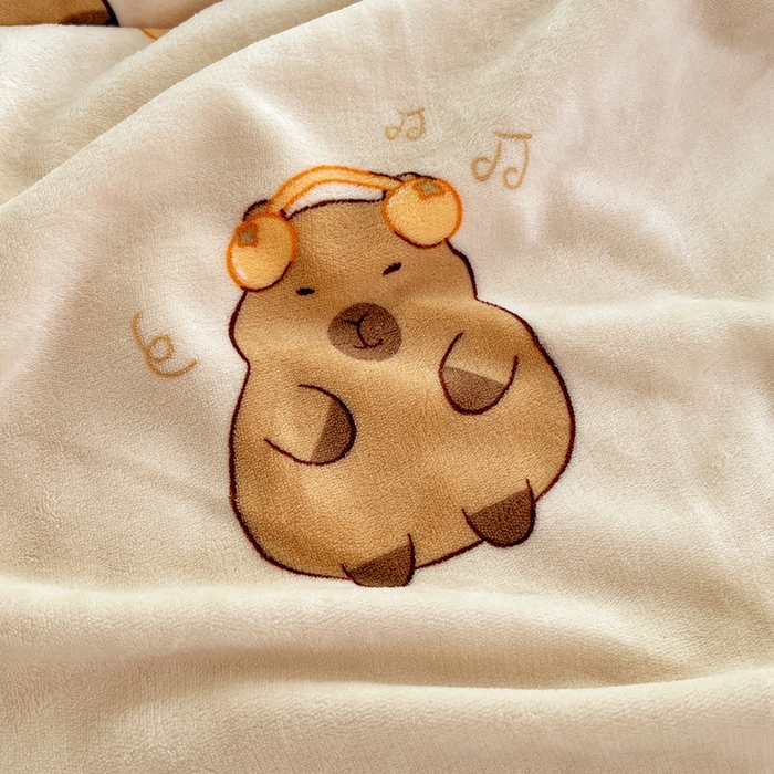 91家纺网 家纺一手货源 找家纺 锦润家纺 2025年新款牛奶绒羊羔绒AB版包边毛毯卡皮巴拉