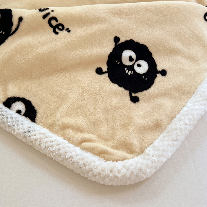 91家纺网 家纺一手货源 找家纺 锦润家纺 2025年新款牛奶绒羊羔绒AB版包边毛毯小精灵