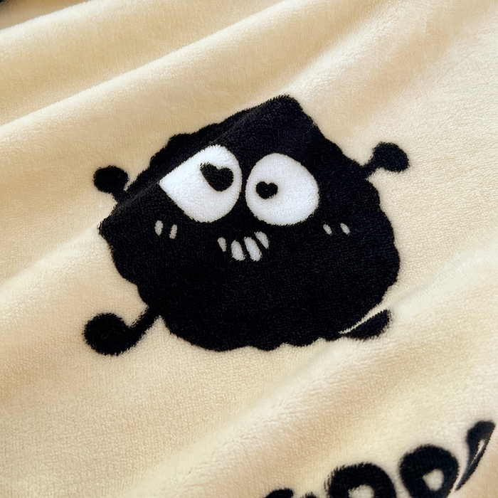 91家纺网 家纺一手货源 找家纺 锦润家纺 2025年新款牛奶绒羊羔绒AB版包边毛毯小精灵