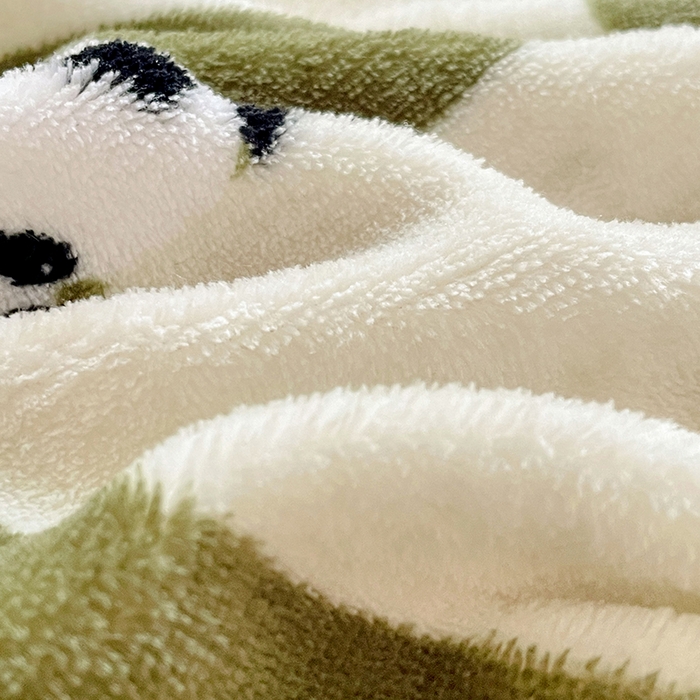 91家纺网 家纺一手货源 找家纺 锦润家纺 2025年新款牛奶绒羊羔绒AB版包边毛毯休闲熊猫