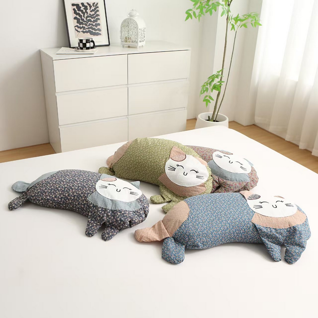 （总）萌番宝 2025新款春夏新款慵懒觉觉猫卡通荞麦枕