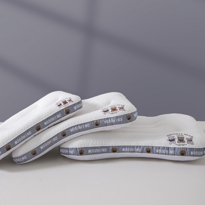 91家纺网 家纺一手货源 找家纺 （总）仁宇枕业 2025新款针织卡通小熊亲子组合枕头枕芯