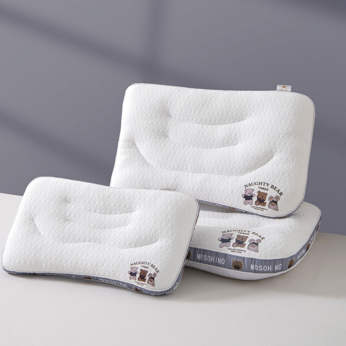 91家纺网 家纺一手货源 找家纺 （总）仁宇枕业 2025新款针织卡通小熊亲子组合枕头枕芯