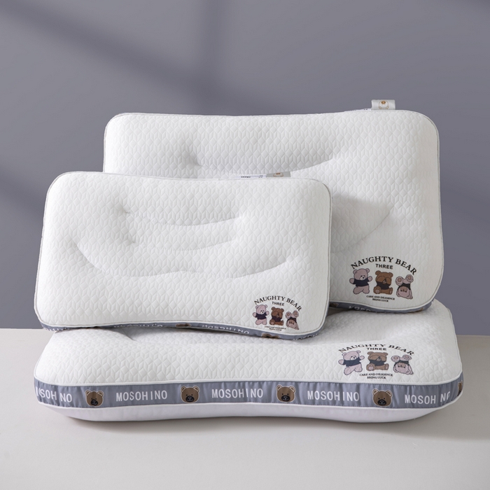 91家纺网 家纺一手货源 找家纺 （总）仁宇枕业 2025新款针织卡通小熊亲子组合枕头枕芯